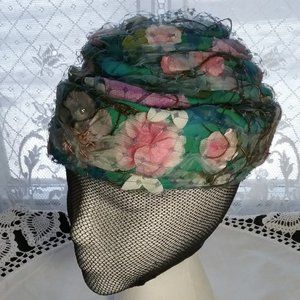Vintage retro Amy New York Floral Fascinator Ladies Hat